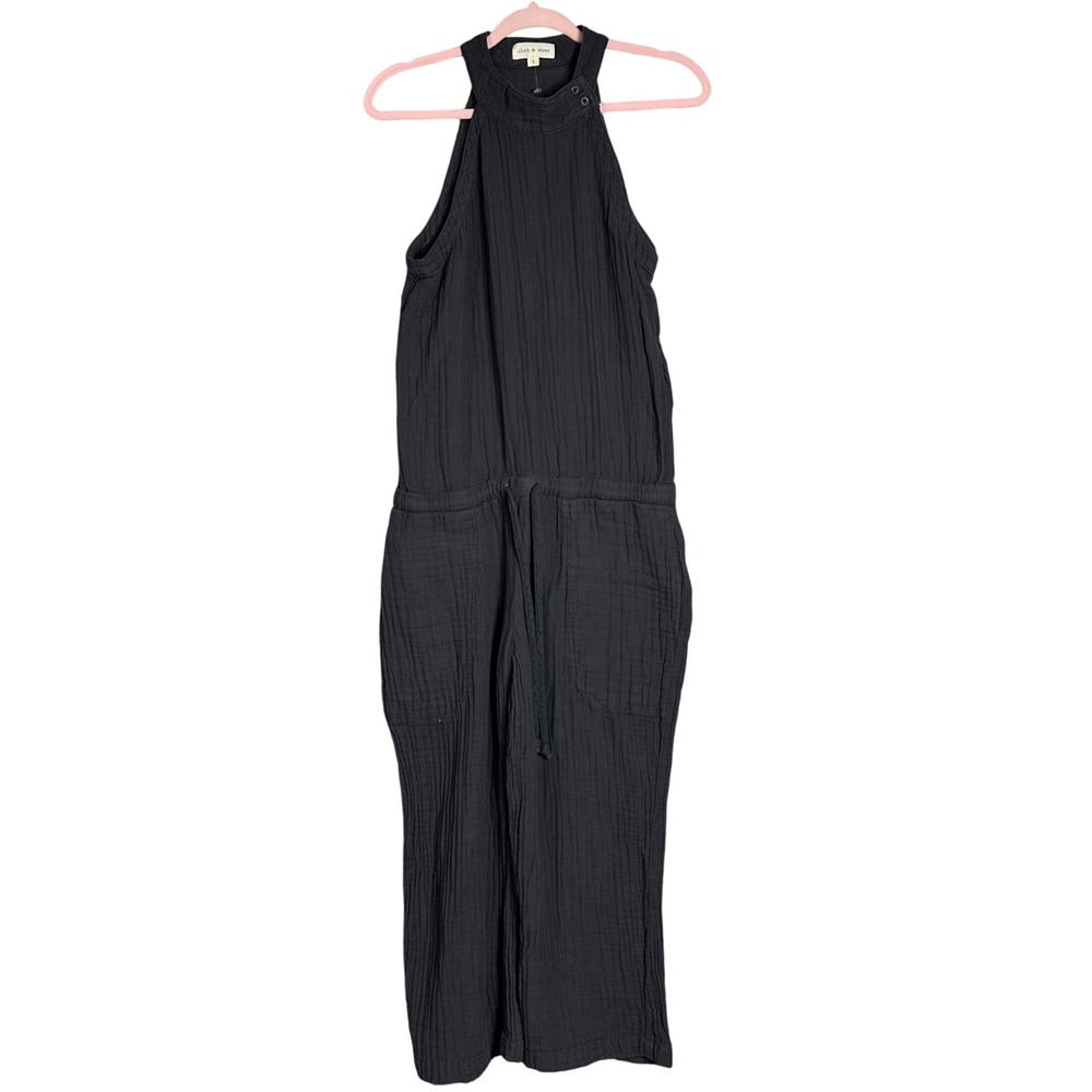 Cloth & Stone anthropologie Gauze Halter Jumpsuit Cotton Drawstring Waist‎ boho